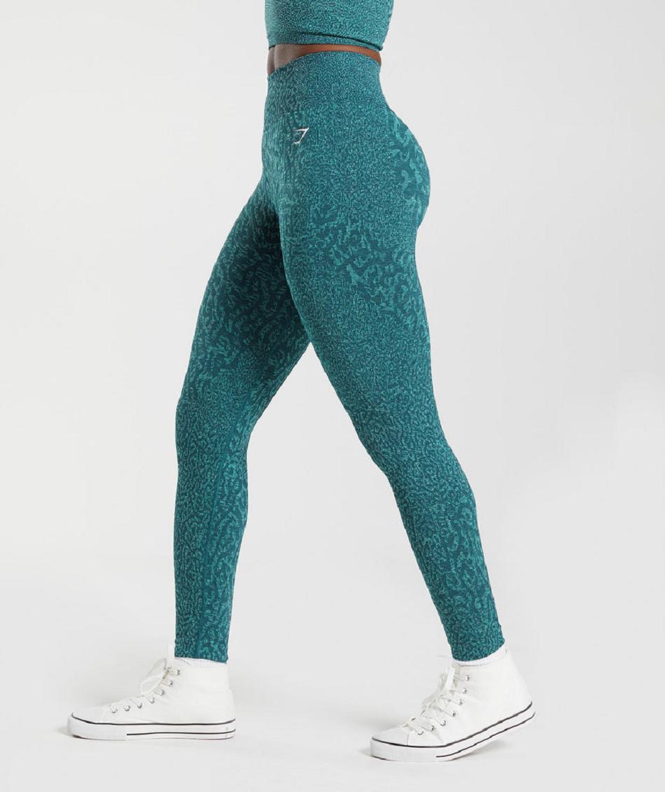 Leggins Gymshark Adapt Animal Seamless Mujer Turquesa | CO 2855SGL